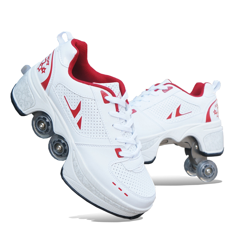 Women'S Shoes Professional - Çocuklar dört tekerlekli paten ayakkabı rahat