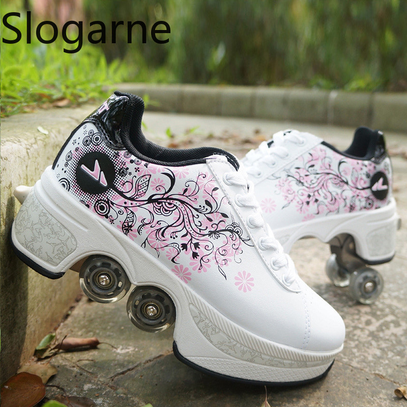 Women'S Shoes To Men'S - Kadınlar 4 Tekerlekli Deforme Olabilen Paten