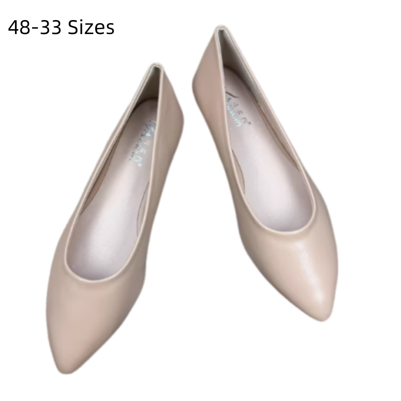 Women Shoes For Big Feet - Kadınlar Basit Daireler Sivri Tole Boş