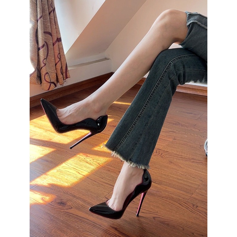İnce Topuklu, Siyah Rugan Deri - Women'S Shoes Professional incelemesi ve fiyatı